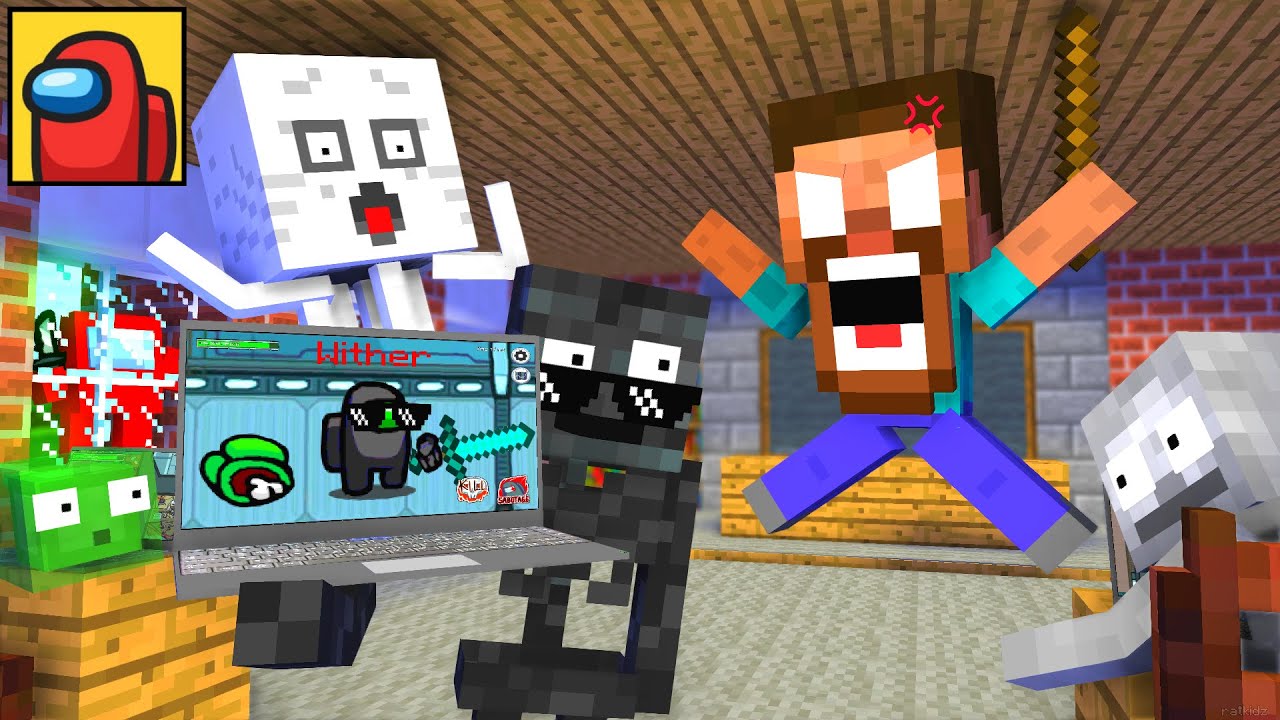 Monster School: AMONG US WITHER CHEATER IMPOSTOR APOCALYPSE - Minecraft Animation