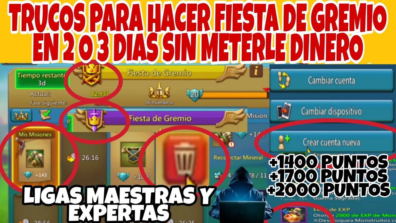 TRUCOS PARA HACER FIESTA DE GREMIO EN 2 O 3 DIAS SIENDO F2P - LIGA MAESTRA Y EXPERTA-LORDS MOBILE ES