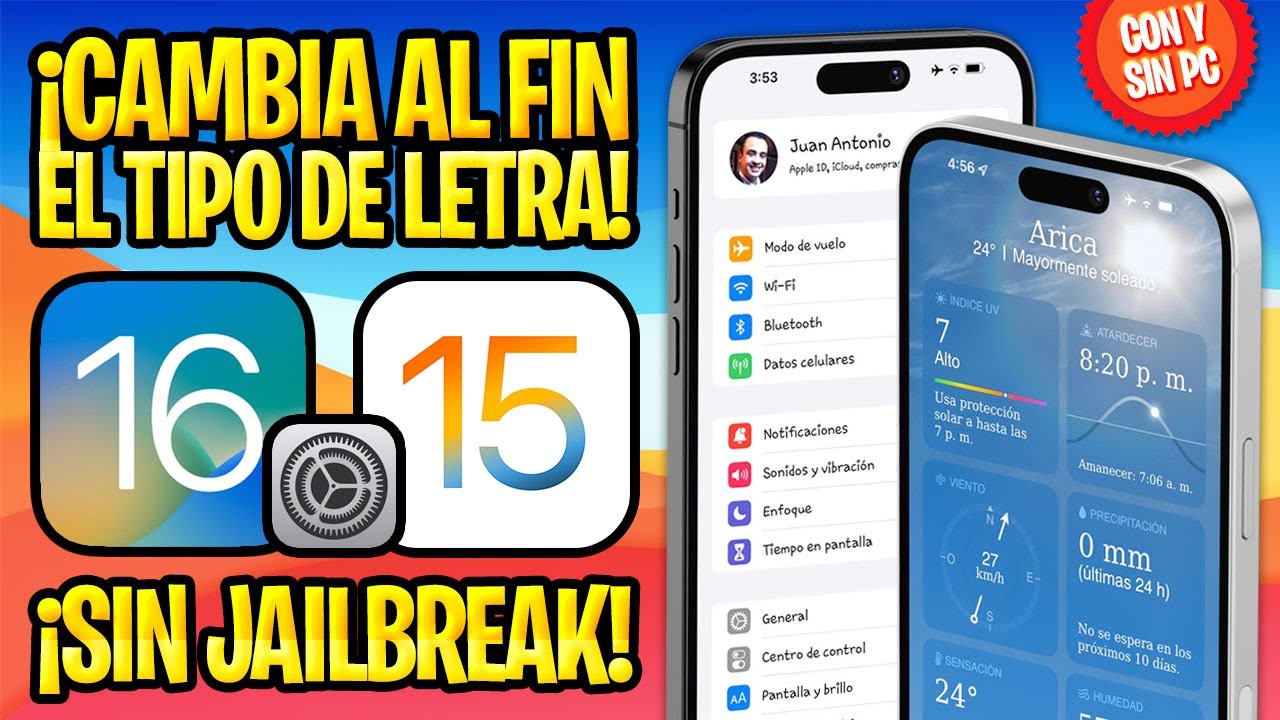 TUTORIAL SIN JAILBREAK ✅ MOFIDICA LA TIPOGRAFÍA EN iOS 16 y 15 PARA TODO iPHONE (WDBFontOverwrite)